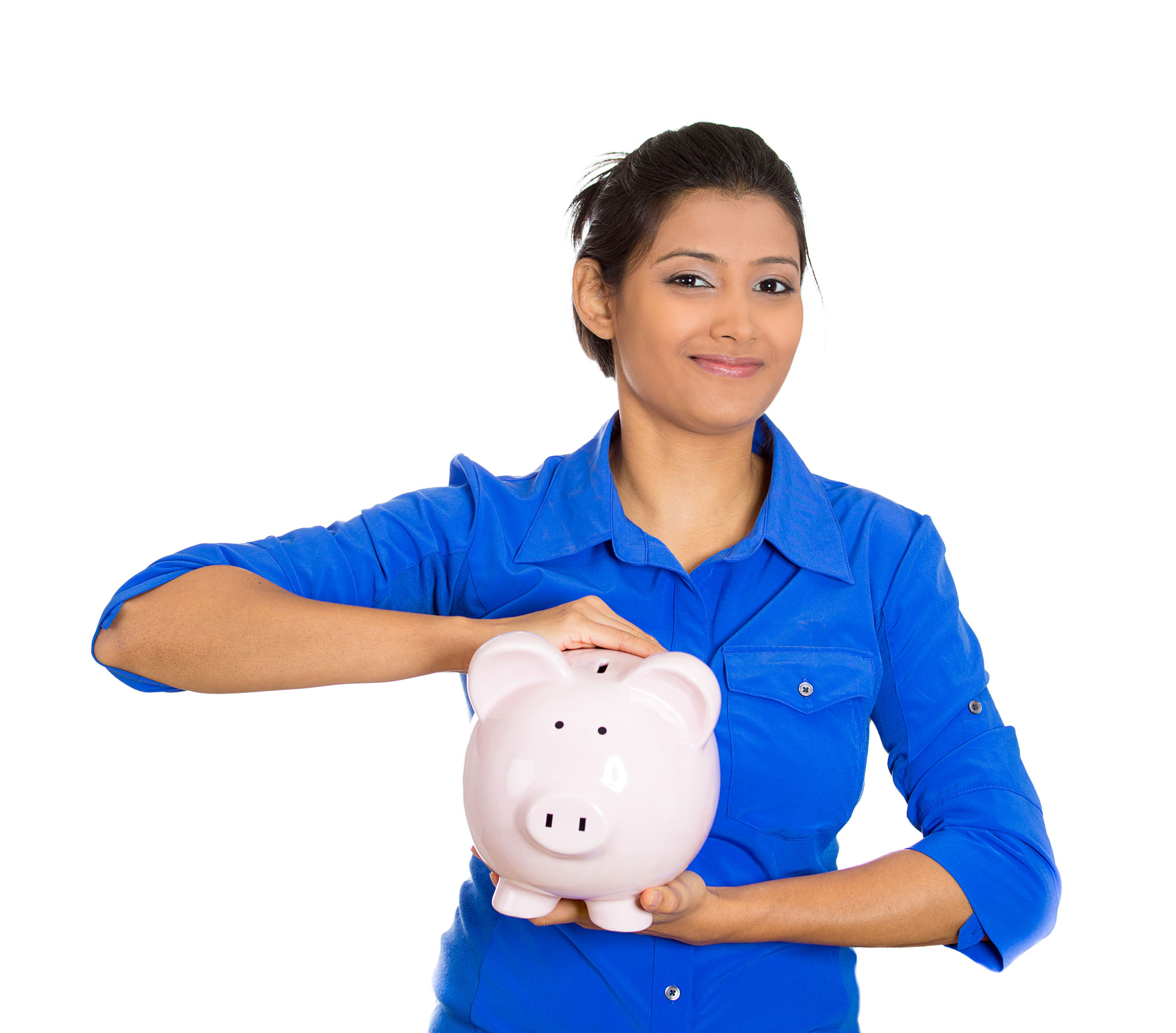 Student holding a piggy bank as part of money management